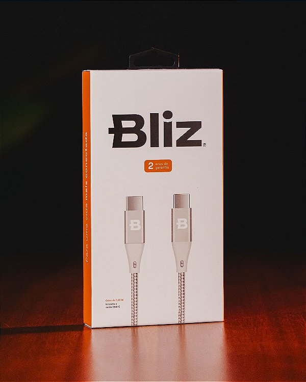 CABO NYLON BLIZ 1,2MT TIPO C - TIPO C BRANCO
