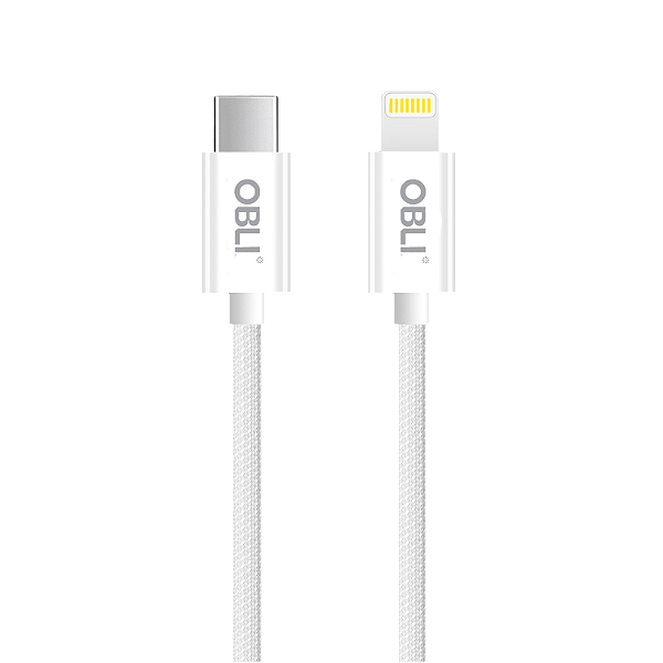 CABO OBLI 1,2MT TIPO C - LIGHTNING BRANCO