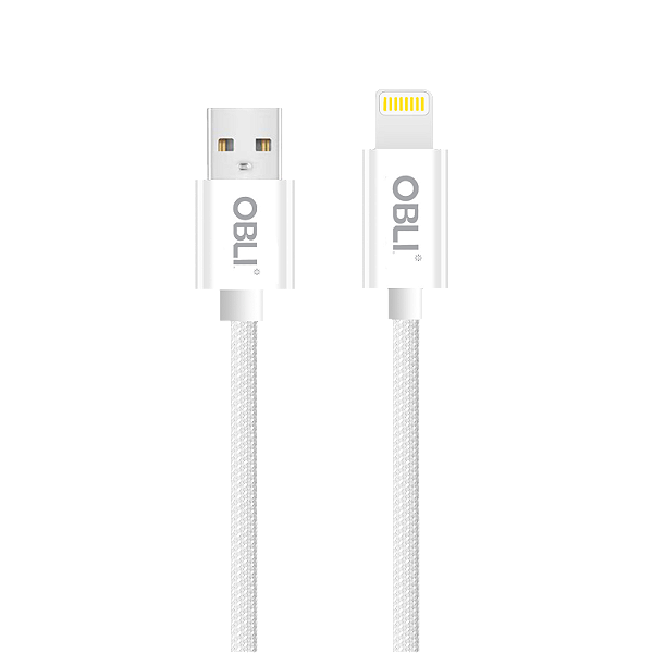 CABO OBLI 1,2MT USB - LIGHTNING BRANCO