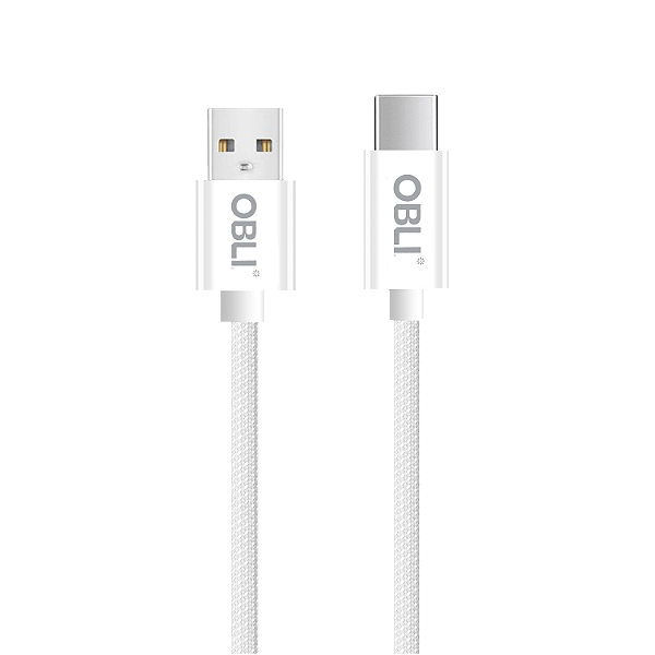 CABO OBLI 1,2MT USB - TIPO USB C BRANCO