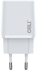 FONTE OBLI 20W TIPO C + USB BRANCA (4 ANOS GARANTIA)