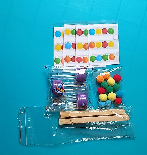 Kit Educativo Sensorial – Atividades de Coordenação Motora e Reconhecimento de Cores