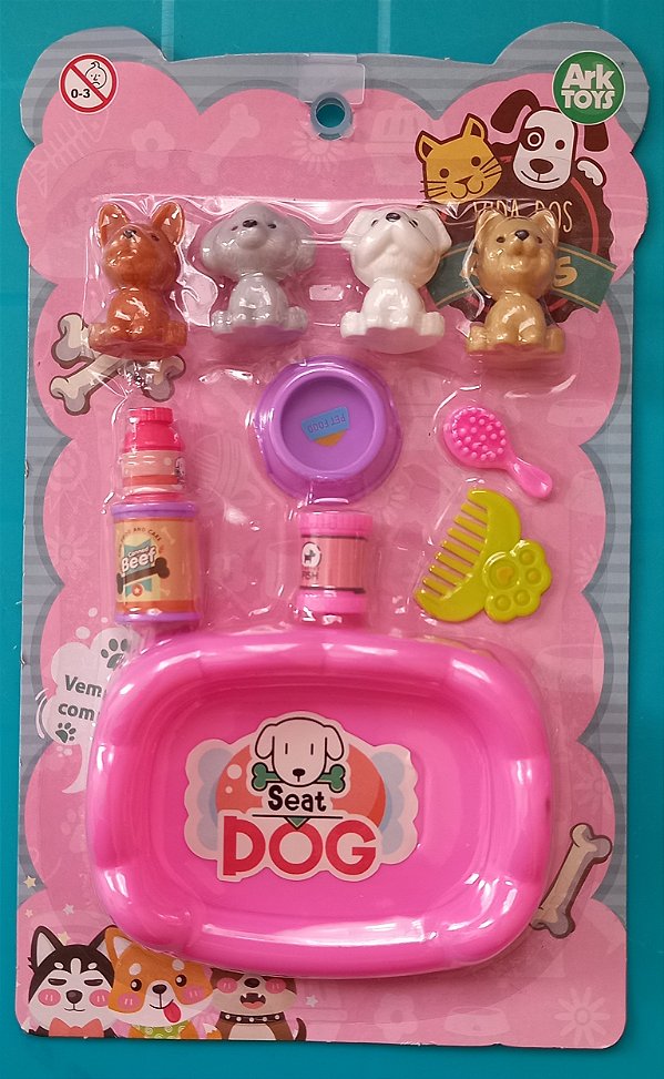 Kit brinquedo pet cachorrinhos em miniatura + acessórios - ARK TOYS