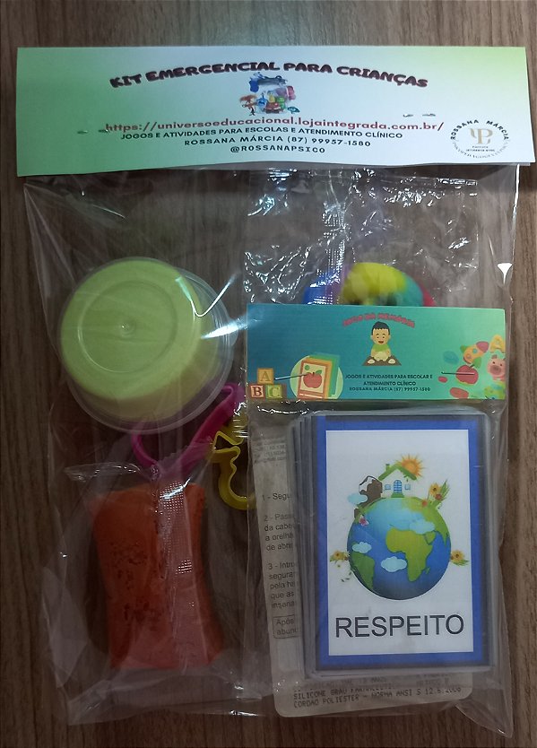 Kit Infantil Emergencial - Brinquedos sensoriais + Protetor auricular