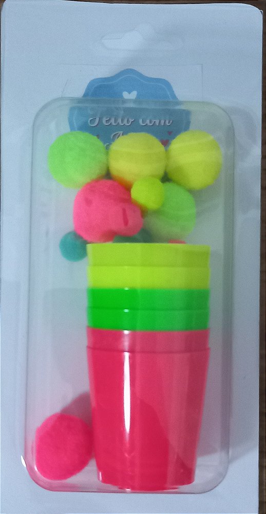 Kit de Copinhos com Bolinhas para Exercícios de Coordenação Motora