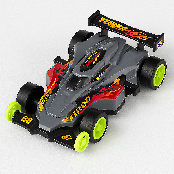 🏎️🔥 Carro de Corrida Turbo com Rodas de Proteção 🔥🏎️