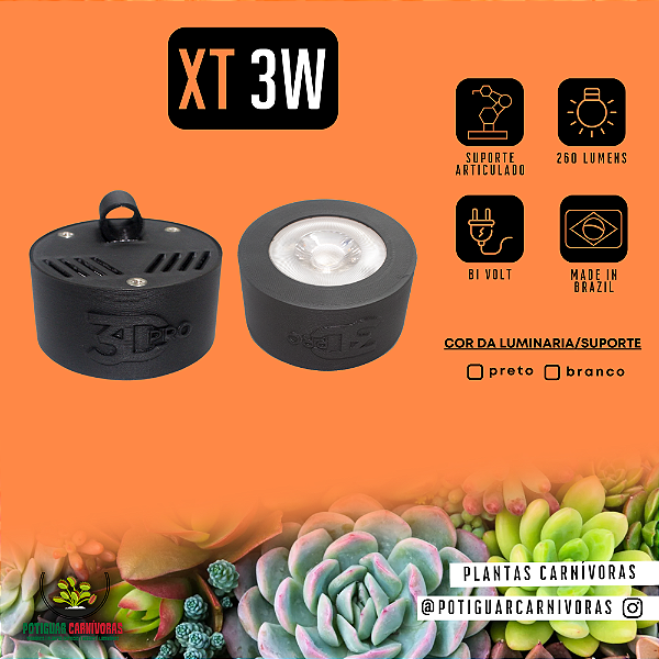XT3W - Luminaria para Aquário Plantado / Terrário
