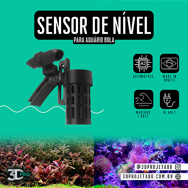 Sensor De Nível de Água - automático P/ Aquário Marinho ou Doce - Para Aquário Bola