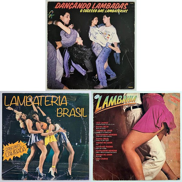 3 LPs Lambada Disco de Vinil Dançando Lambadas Lambahia