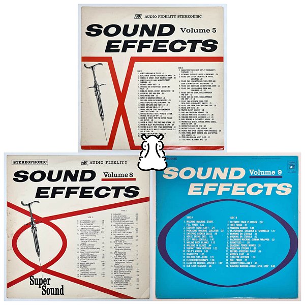 3 LPs Efeitos Sonoros Sound Effects Vol. 5, 8 e 9 Vinil - Hm