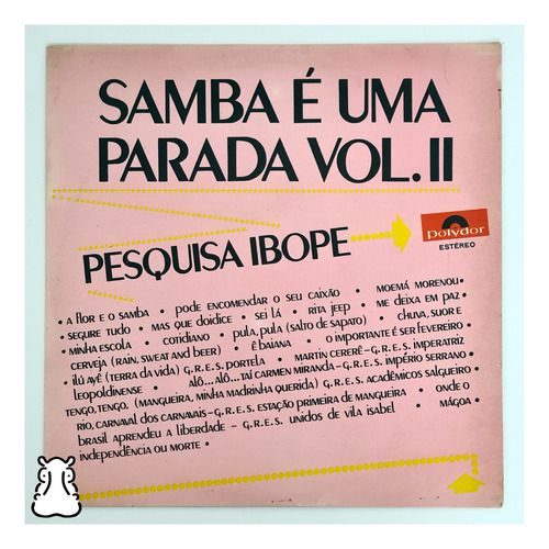 Lp Os Caretas Pesquisa Ibope Samba É Uma Parada Vol Ii Vinil