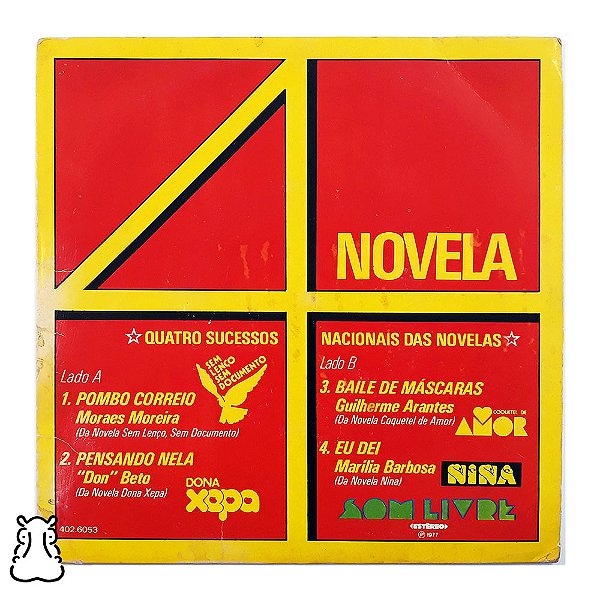 Ep Compacto Novela - 4 Novela - Disco Vinil 1977 - Hm