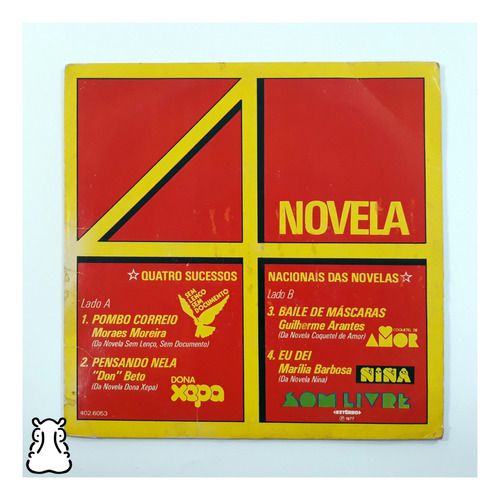 Ep Compacto Novela - 4 Novela - Disco De Vinil 1977 Leia