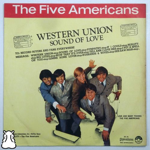 Lp The Five Americans Western Union Disco De Vinil 1970