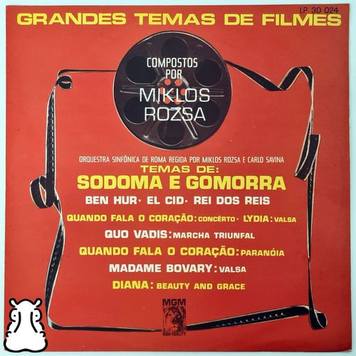 Lp Miklos Rozsa E Carlo Savina Grandes Temas De Filmes Vinil