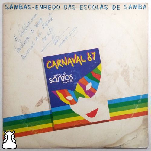 Lp Sambas De Enredo Carnaval Santos 1987 Vinil Dedicatória