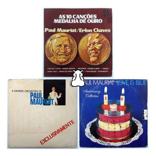 3 Lps Paul Mauriat Disco Vinil Love Is Blue Exclusivamente