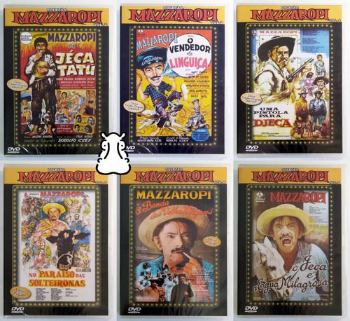 6 Dvds Coleção Mazzaropi Vol. 2 - 3 - 4 - 7 - 8 - 9 Lacrados