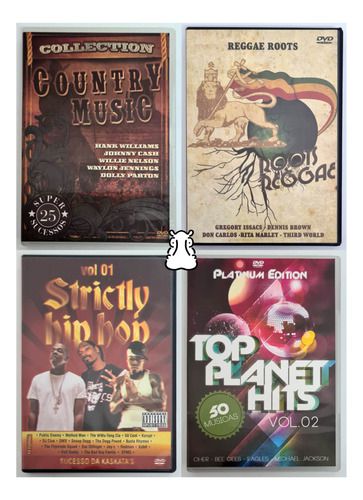 4 Dvds Strictly Hip Hop - Reggae Roots - Top Planet Hits