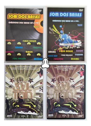 4 Dvds Som Dos Bailes Vol. 1 - 3 - Soul Train Vol. 2 - 5
