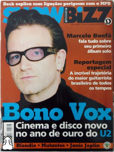 Revista Showbizz N° 4 Ano 15 Abril 2000 Ed 177 Bono Vox U2