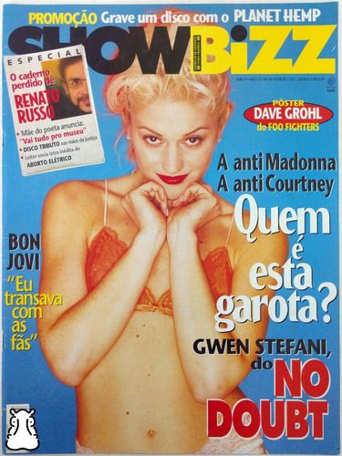 Revista Showbizz - N° 6 Ano 13 Ed 143 Junho - Gwen Stefani