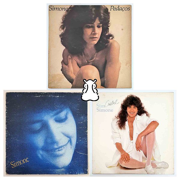3 LPs Simone - Pedaços - Cristal - Delírios e Delícias - Hm
