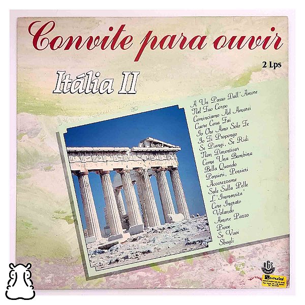 LP Convite para Ouvir - Itália 2 - Disco Vinil Duplo - Hm