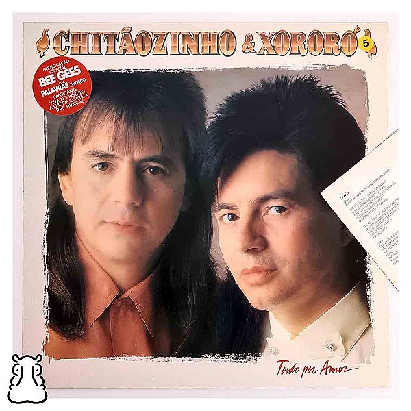LP Chitãozinho e Xororó - Tudo por Amor Vinil Encarte - Hm