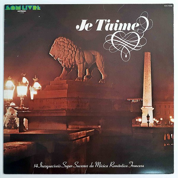 LP Je T'aime - Disco de Vinil Amostra 1978 - Hm