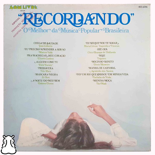 LP Recordando - O Melhor da MPB - Vinil Amostra 1976 - Hm
