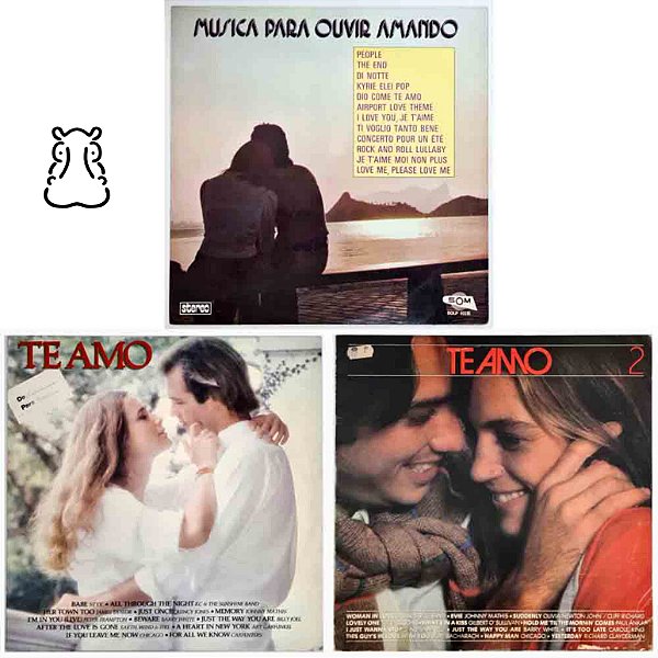 3 LPs Músicas Românticas - Disco de Vinil - Hm