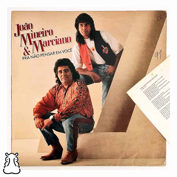 LP João Mineiro e Marciano Pra Não Pensar em Você Vinil - Hm