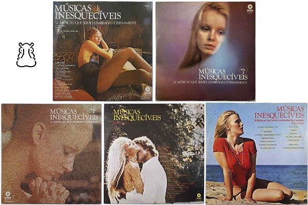 5 LPs Músicas Inesquecíveis Vol. 1, 3, 4, 5, 6 - Vinil - Hm