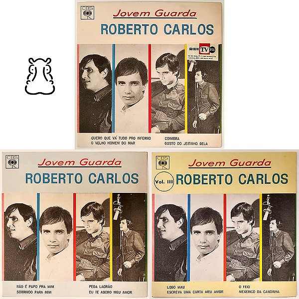 3 EPs Compactos Roberto Carlos Jovem Guarda 1 2 3 Vinil - Hm