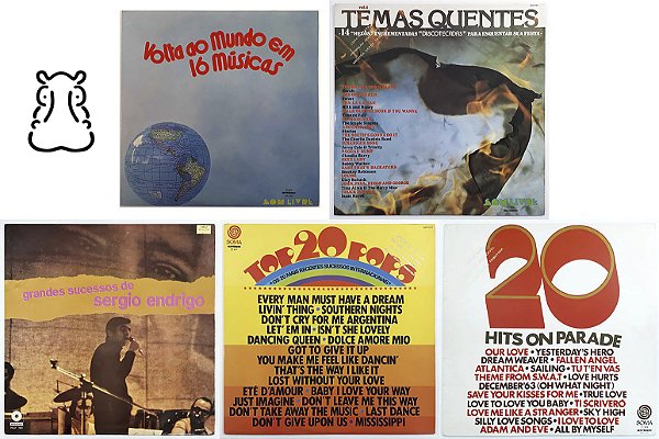 5 LPs Diversos - Disco de Vinil - Hm