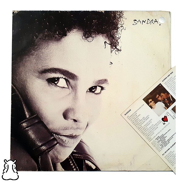 LP Sandra Sá - Slogan - Disco de Vinil 1990 Encarte - Hm