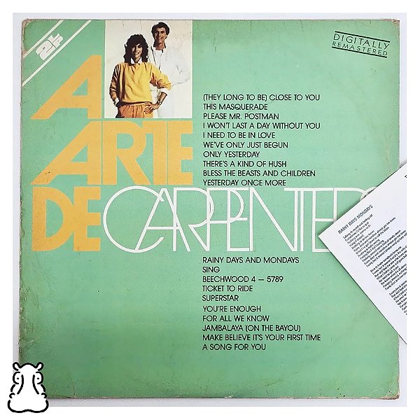 LP A Arte de Carpenters Disco Vinil Duplo 1987 Encarte - Hm