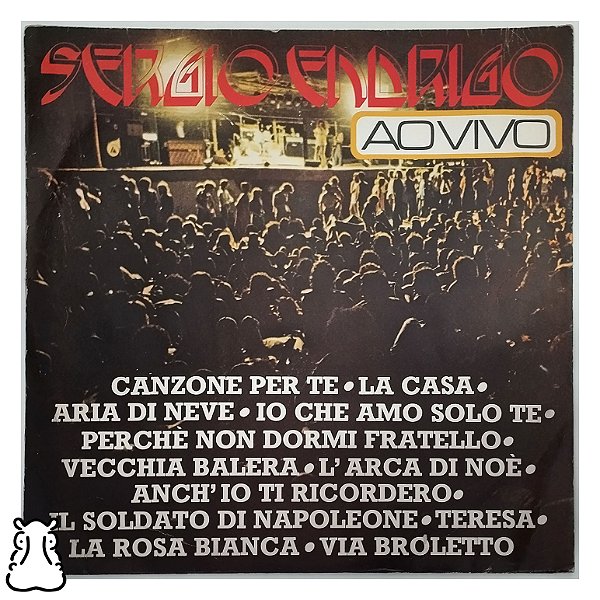 LP Sergio Endrigo - Ao Vivo - Disco de Vinil 1976 Leia - Hm