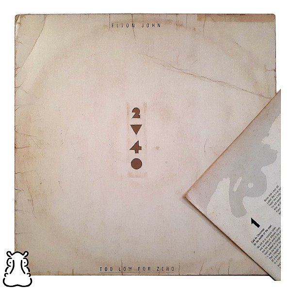 LP Elton John Too Low for Zero Vinil 1983 Encarte Leia - Hm