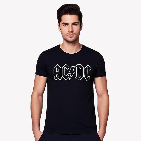 Camiseta Masculina Rock Banda Ac/dc Manga Curta Tamanho G
