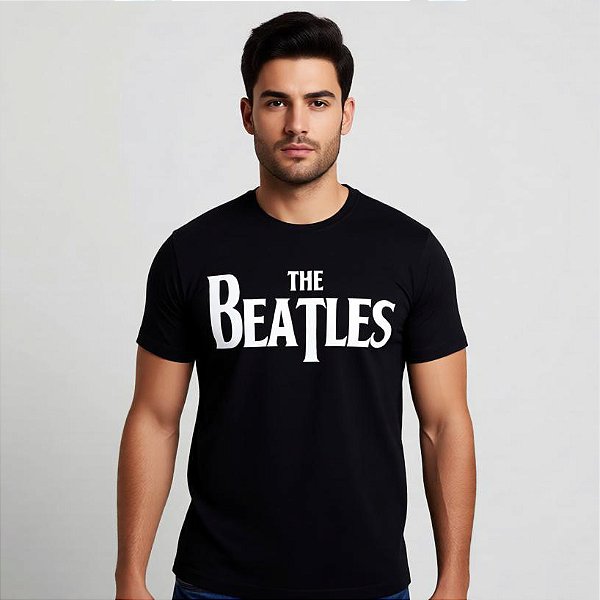 Camiseta Banda The Beatles - Manca Curta Unissex Preta