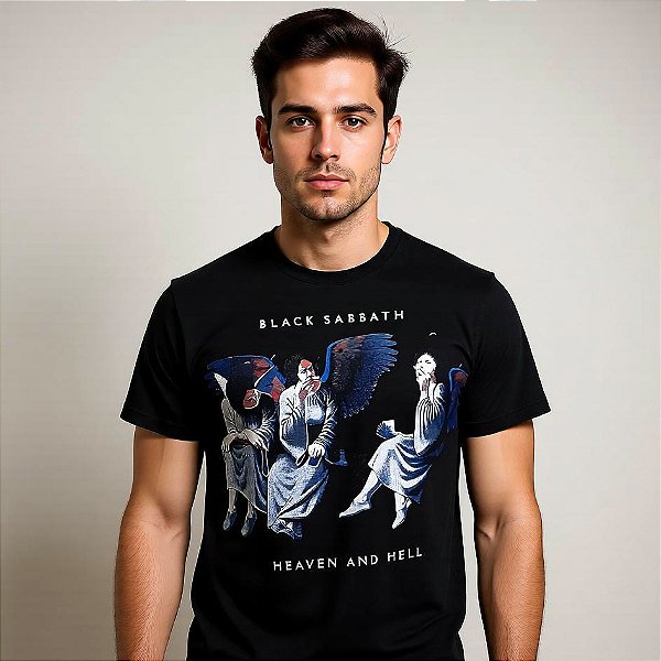 Camiseta Banda Black Sabbath Heaven And Hell - Manga Curta