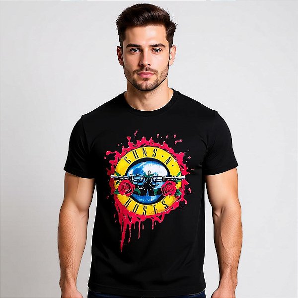 Camiseta Banda Guns N' Roses - Preta Manga Curta