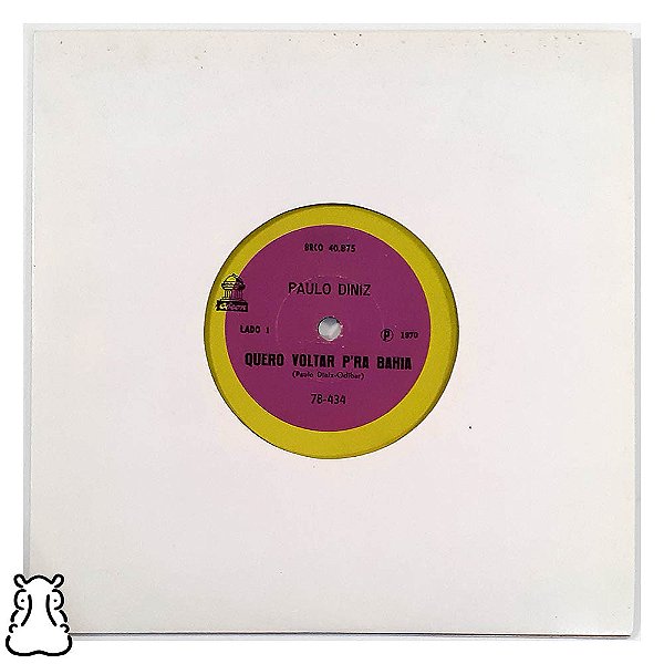 Compacto Paulo Diniz Quero Voltar Pra Bahia Vinil 1970 - Hm