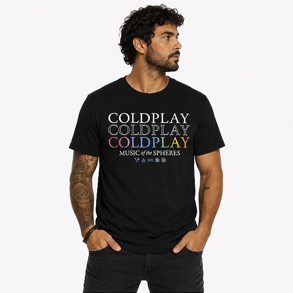Camiseta Coldplay Music Of The Spheres - Preta Manga Curta