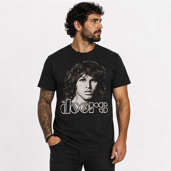 Camiseta The Doors - Jim Morrison - Preta Manga Curta