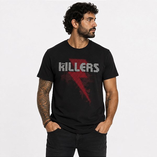 Camiseta Banda The Killers - Unissex Preta Manga Curta
