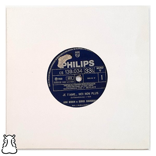 Compacto Jane Birkin & Gainsbourg Je T'Aime Moi Vinil Mono