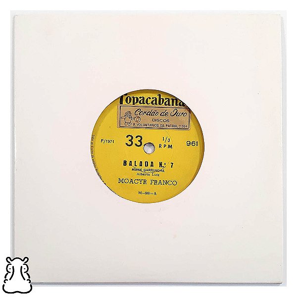 Compacto Moacir Franco Balada Nº 7 Disco de Vinil 1971 - Hm